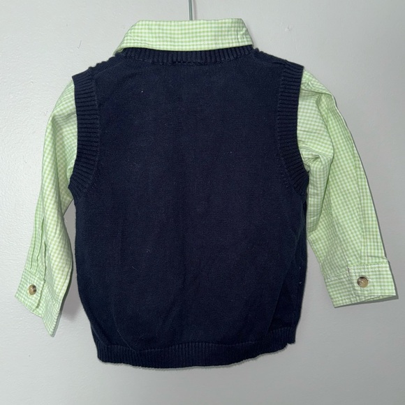 NWOT baby boy / toddler gingham button down & vest perfect for holiday wear - Picture 2 of 5